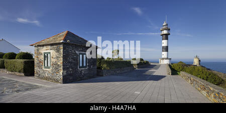 Phare de Ortiguera, Asturias, Espagne, Banque D'Images