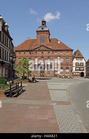 France, Alsace, Wissembourg, château blanc, le château blanc, l'hôtel de ville, hôtel de ville, Banque D'Images