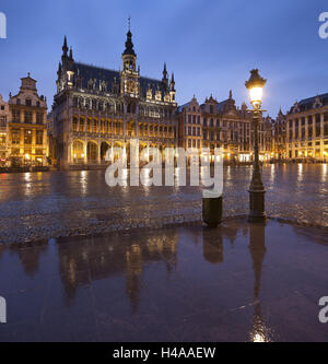 Belgique, Bruxelles, Grand-Place, Grote Markt, soir, Banque D'Images