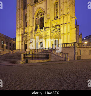 Belgique, Bruxelles, cathédrale Saint Michel et Gudule, Banque D'Images