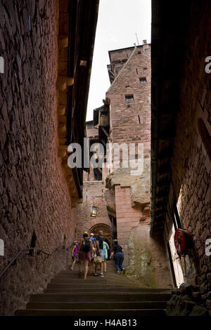 Escalier, Haut-Koenigsbourg, Alsace, France, Banque D'Images