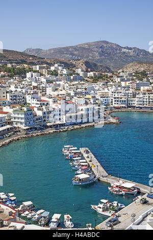 Grèce, Karpathos, paysage urbain, port, Banque D'Images