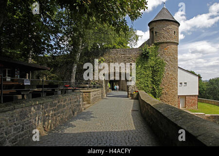 Allemagne, Rhénanie-Palatinat, château, construit sur la montagne lumineuse, 1200 Banque D'Images