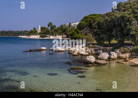 La Croatie, Istrie, Adriatique, Rovinj, Lone bay, Banque D'Images