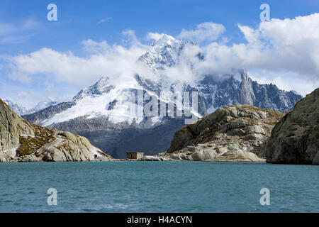 Lac Blanc, Aiguille verte, Chamonix-Mont-Blanc, parc national, aiguilles, blushers Banque D'Images