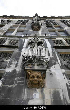 L'Allemagne, en Rhénanie du Nord-Westphalie, Aix-la-Chapelle, à l'hôtel de ville, façade, détail, Banque D'Images