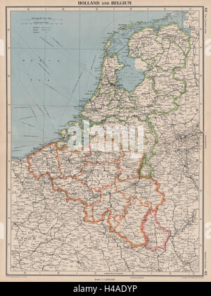 BENELUX. Pays-bas montre Noordoostpolder en construction 1944 map Banque D'Images