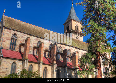 Église St-grégoire-le-Grand Ribeauvillé, Haut-Rhin, Alsace, route des vins d'Alsace, France, Europe Banque D'Images