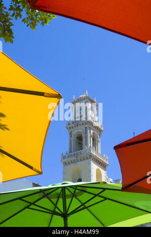 Grèce, Crete, Lassithi, écrans d'affichage de couleur d'un café dans l'agio Minas cathédrale, Banque D'Images