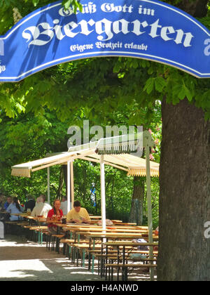 L'Allemagne, la Haute-Bavière, Andechs, le Cloister Inn, un café en plein air, Banque D'Images