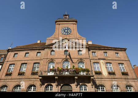 Wissembourg, vieille ville, l'hôtel de ville, Alsace, France, Banque D'Images