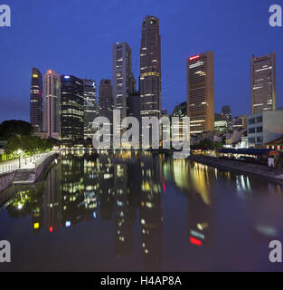 Boat Quay, le quartier financier de Singapour, Banque D'Images