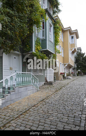 La Turquie, Istanbul, Sultanahmet, Sogukcesme Sokagi, restauré Otto-maniaco-bois l'hôtel Ayasofya Konaklari, Banque D'Images