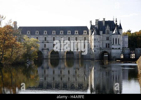 La France, le Centre de la France, Indre-et-Loire, Chenonceaux, Le Château de Chenonceau (Château de Chenonceau), Banque D'Images