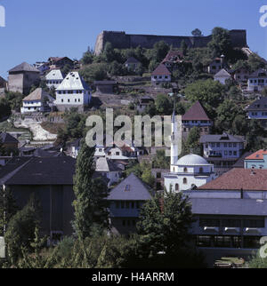 Bosnie-herzégovine, Jajce, ville, d'en haut, Banque D'Images