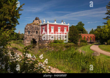 Allemagne (Saxe-Anhalt), Radisson Blu Fürst Leopold Park, Rock Island Stein et villa Hamilton Banque D'Images