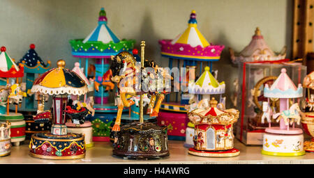 Carrousel, manège, Siegfried's Musée des Instruments de musique mécanique, Rudesheim, gorges du Rhin, l'Allemagne, de l'Europe Banque D'Images