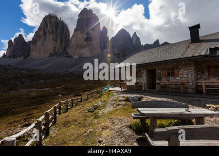 L'Europe, l'Italie, le Tyrol du Sud, les Dolomites, les Tre Cime di Lavaredo, Langalm Banque D'Images