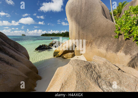 Anse Source d'argent, Anse Union Européenne, l'île de La Digue, Seychelles Banque D'Images