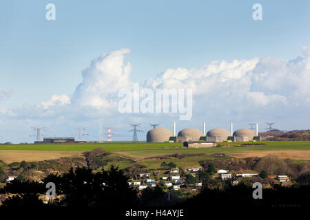 Centrale nucléaire, littoral, Normandie Banque D'Images