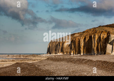 La côte, Quiberville-Plage Rock, Côte d'Albâtre, Normandie Banque D'Images