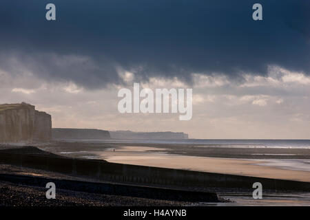 La falaise, Quiberville-Plage, Côte d'Albâtre, Normandie Banque D'Images