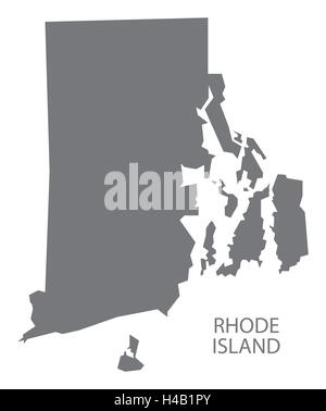 Rhode Island USA Map en gris Illustration de Vecteur