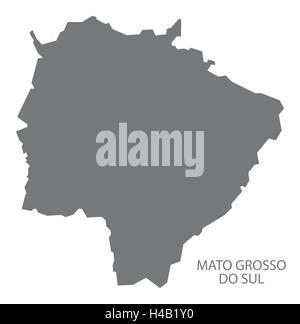 Mato Grosso do Sul Brésil carte en gris. Illustration de Vecteur