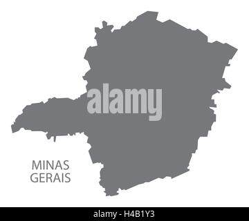 Minas Gerais Brésil carte en gris. Illustration de Vecteur