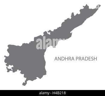 L'Andhra Pradesh inde illustration carte grise Illustration de Vecteur