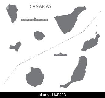 Canarias Espagne Site en gris Illustration de Vecteur