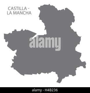 Castilla - La Mancha Espagne Site en gris Illustration de Vecteur