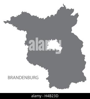 Carte de l'Allemagne Brandebourg gray Illustration de Vecteur