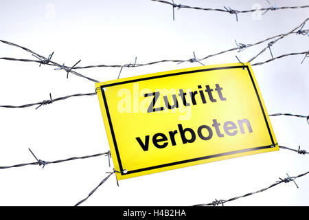 Les fils barbelés, fond neutre, pas d'entrée Banque D'Images