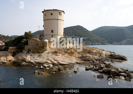 Italie, Toscane, 'Isola del Giglio', Campese, phare, Banque D'Images