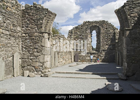 L'Irlande, Leinster, Wicklow, Glendalough, cloître, pièce jointe 6. 100., Saint Mary's Church, ruine, Banque D'Images