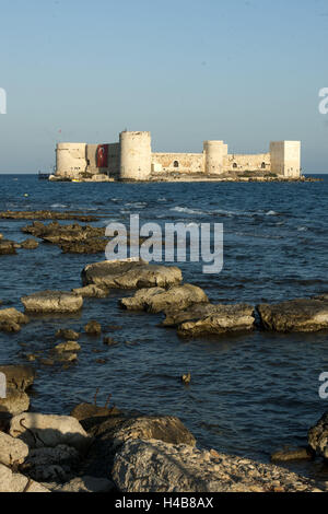 La Turquie, province Icel (Mersin), Silifke, Kizkalesi, château de la mer l'antique Korykos, Banque D'Images