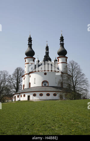 Allemagne, Bavière, Haut-Palatinat, Waldsassen, Dreifaltigkeitskirche Kappl (Trinity Church de Kappl), vue de l'extérieur, Banque D'Images