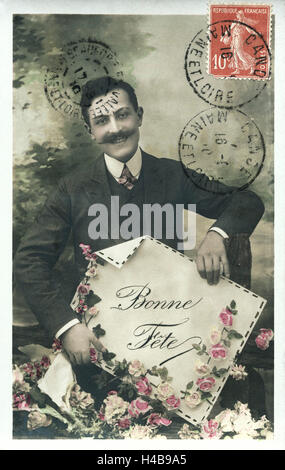 Carte Postale Ancienne Joyeux Anniversaire Photo Stock Alamy