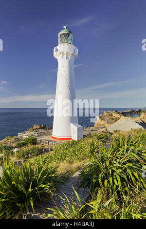 Château Point Lighthouse, Wellington, Île du Nord, Nouvelle-Zélande Banque D'Images