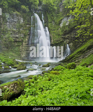 Cascade de Flumen, Saint-Claude, droit, France Banque D'Images