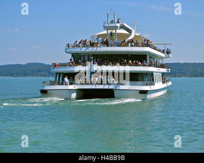 L'Allemagne, la Haute-Bavière, Fünfseenland, Le Lac de Starnberg, tourboat Banque D'Images