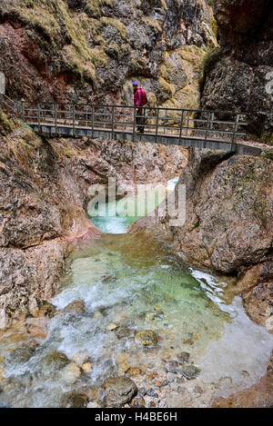 Cours d'un ruisseau dans la gorge (Almbachklamm) Banque D'Images