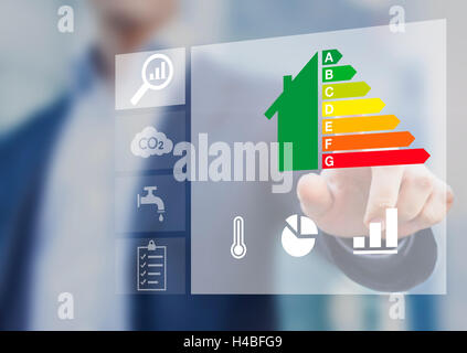 Évaluation de l'efficacité énergétique des bâtiments pour le développement durable Banque D'Images