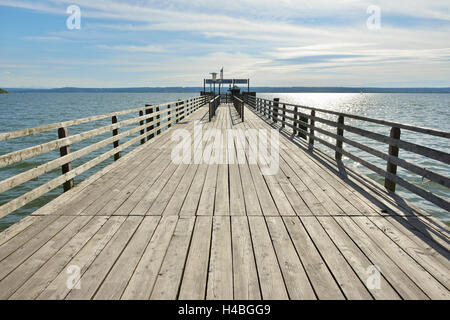 Embarcadère, Arefu, le lac Ammersee, Fuenfseenland, Upper Bavaria, Bavaria, Germany Banque D'Images