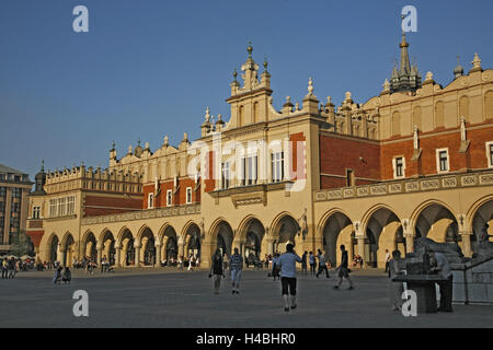 La Pologne, la Galicie, Cracovie, Vieille Ville, Marché, salles de tissu, les gens, Banque D'Images