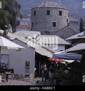 Bosnie-herzégovine, Mostar, Vieille Ville, Lane, Banque D'Images