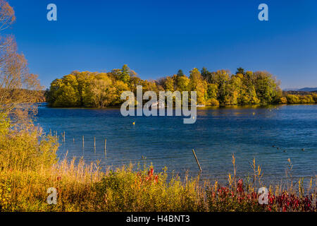 Allemagne, Berlin, Pfaffenwinkel, Fünfseenland, Feldafing, Le Lac de Starnberg, rose island Banque D'Images