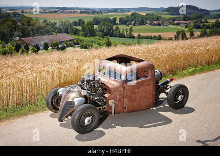 Hot-Rod, Rat-Rod, auto-construction avec moteur radial avion Banque D'Images