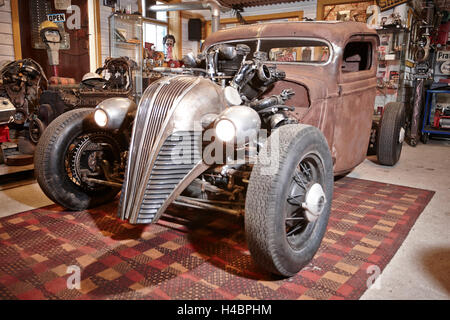 Hot-Rod, Rat-Rod, auto-construction avec moteur radial avion Banque D'Images